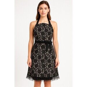 Kay Dee Designs Black Lace Floral Apron Retro Pin-Up Hostess Style Chic Kitchen